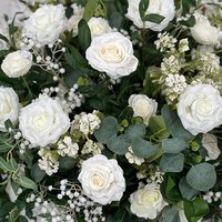 Bola Bunga Sutra Sunwedding Dekorasi Pernikahan Hari Valentine Paskah Hari Ibu Wisuda Mawar Putih Tanaman Hijau Hiasan Meja