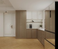 Ensemble d'armoires de cuisine modulaires, rangement intelligent, bois massif de luxe, style moderne, prêt à assembler, armoires de cuisine personnalisées