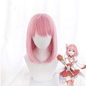 Vente en gros princesse Connect Re: plongée <span class=keywords><strong>Anime</strong></span> Peluca 35cm court droit rose Kusano Yui perruque synthétique <span class=keywords><strong>Anime</strong></span> Cosplay Costume perruques - Product Image 2