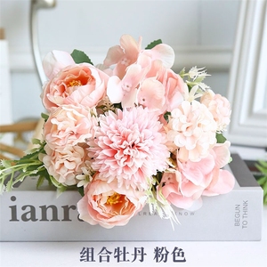 Fleur artificielle LUYI pour la décoration <span class=keywords><strong>de</strong></span> la maison, mariage, anniversaire, fête, bouquet <span class=keywords><strong>de</strong></span> pivoines et <span class=keywords><strong>de</strong></span> roses décoratif - Product Image 5