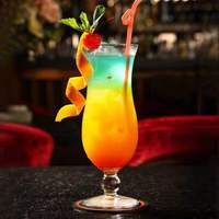 Gelas Hurricane Tinggi dengan Batang Bulat dan Tepi Melebar, Perlengkapan Minuman Koktail Tiki, Gelas Bar untuk Penggunaan di Rumah, Bar, dan Pesta