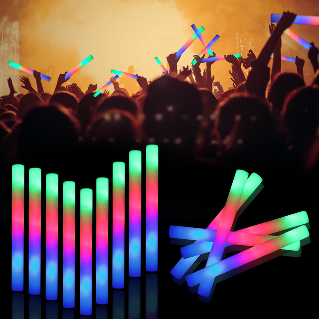 Wholesale Multicolor RGB Concert Parties Party Cheering Glowing Light up Led Foam Sticks Party Flashing Glow Sticks