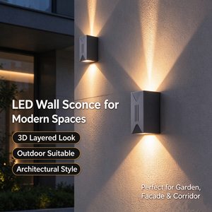 Lámpara de Pared LED SENZHAO de Alto CRI, Luz Ascendente y Descendente, Carcasa de Aluminio, IP65, para Decoración Exterior de Villas - Product Image 4