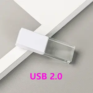 Roségold Kristall Cristal Transparent USB 2.0 3.0 Flash Stick 32g 64GB 128GB Pen drive Kunden spezifisches Logo Crystol USB-Flash-Laufwerke