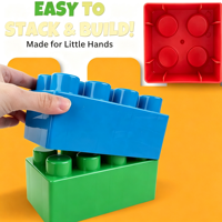Bloques de Construcción Grandes al por Mayor, Juguetes de Construcción de Modelos Montessori, Bloques de Plástico Creativos para Ensamblar, Juego de Bloques de Construcción Educativos STEM para Niños