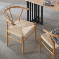Fauteuil Y-Chair en bois de hêtre, style vintage, en bois massif, avec tressage en corde, nouveau style chinois, simple, pour hôtel et maison d'hôtes, fauteuil de bureau écologique avec dossier