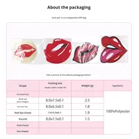 Pasties mammaires jetables sans couture sexy pour femmes transfrontalières Patch mamelon auto-adhésif Base noire accessoires intimes à lèvres rouges