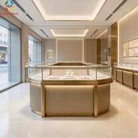 Vitrine à bijoux en acier inoxydable personnalisable avec éclairage LED, durable, écologique, recyclable, étanche, pour exposition en magasin et salle d'exposition