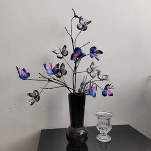 Rama Artificial de 7 <span class=keywords><strong>Cabezas</strong></span> con Mariposas, Accesorios de Fotografía, Decoración Suave para Bodas, Escenarios, Ventanas, Salas de Estar y Restaurantes - Product Image 1