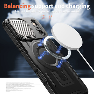 Combo dur PC antichoc 360 Forros métal porte-objectif étui de téléphone pour <span class=keywords><strong>iPhone</strong></span> 17 Pro Max 16 15 14 béquille téléphone couverture arrière - Product Image 2