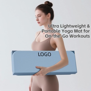Foldable Thick 10mm TPE Soft Customizable Yoga <b>Mat</b> Extra <b>Large</b> Non-Slip Lightweight 1.7kg Easy Carry Yoga <b>Mat</b> Bag Pilates Travel - Product Image 5