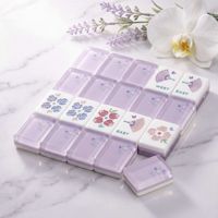 Tuiles de Mahjong en acrylique à quatre couches motif papillon violet, style américain, dessin animé, décontractées, portables, fabriquées au Jiangxi, emballage en boîte en carton