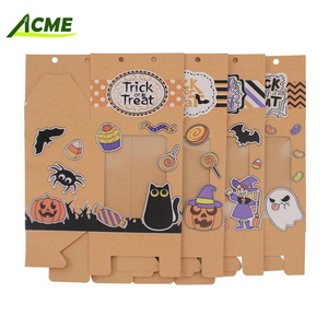 Bán buôn Kraft Giấy Bánh hộp vật liệu tái chế thực phẩm bánh bao bì cửa sổ hiển thị cho Halloween - Product Image 1