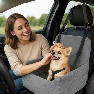 Abnehmbarer und Waschbarer Hunde-Autositz als Sitzerhöhung, Reisebett für Haustiere mit Aufbewahrungstaschen und Sicherheitsgurt - Product Image 5