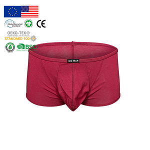 Sous-vêtements personnalisés avec logo pour hommes, écologiques, confortables, pour la <span class=keywords><strong>musculation</strong></span>, rouge foncé, caleçons et boxers en modal pour hommes, élégants, sans couture - Product Image 1