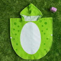 Soft Cotton Bath Poncho Towel for Kids Quick-Dry Hooded Baby Towel with Pattern for Newborns Bathroom Use