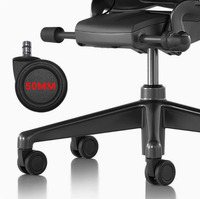 Usine en gros chaise de bureau muet roulette Wherls Kit 50mm Nylon Pu chaise roulette roue meubles accessoires pièces