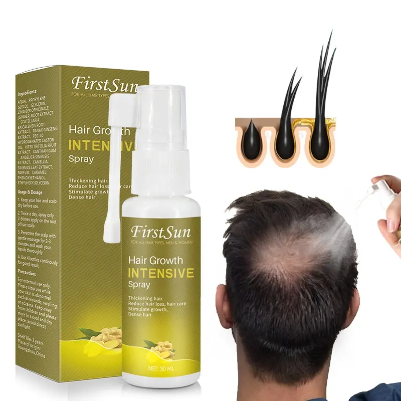 育毛治療スプレー脱毛症治療は、男性と女性のための健康的な育毛と育毛血清エッセンシャルオイルを助けます