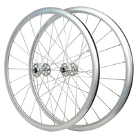 Jeu de roues de vélo 700C pour piste, moyeu à roulements avant et arrière, frein V double, vitesse unique, pignon fixe