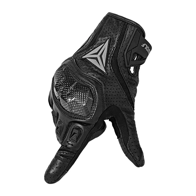 Gants de moto en cuir respirants pour hommes, pour motocyclette, cyclisme de course à vélo, avec écran tactile,