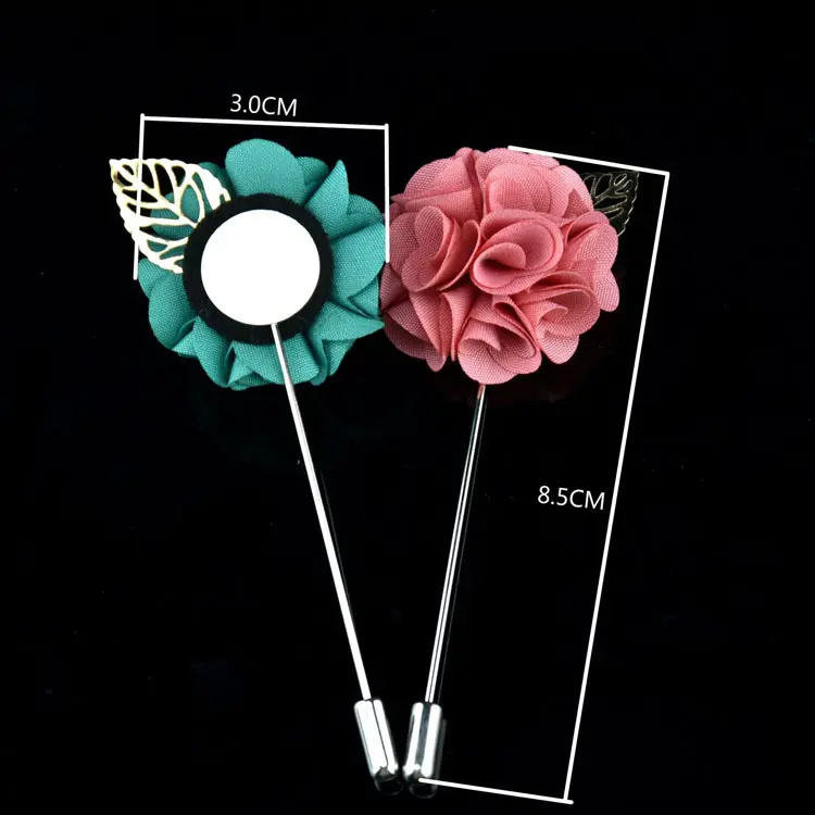 Broche personalizado de flores, flores personalizadas moda de casamento broche de flores no atacado de lapela de flores para homens