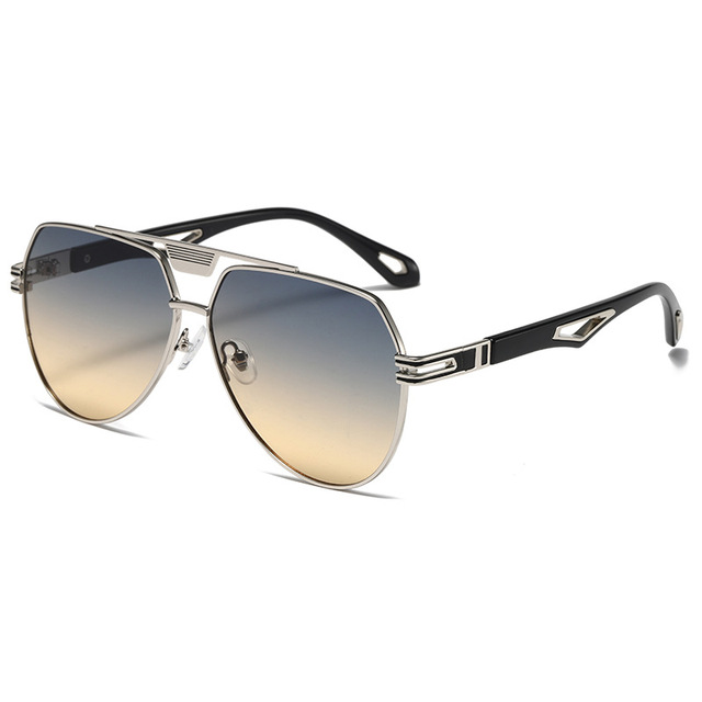 2213 Gradual Sunset Double Beam Hollow Frog Mirror Sunglasses for Men and Women Polarized Lenses Wholesale Movement Glasses