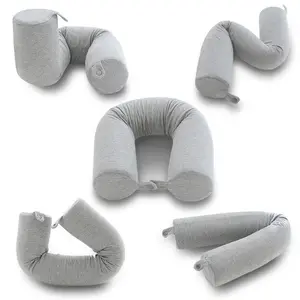 Neck Chin Waist And Leg Support Neck Pillow Sleep Travel Airplane Side Belly And Back Sleep Adjustable Bendable Rolling Pillow