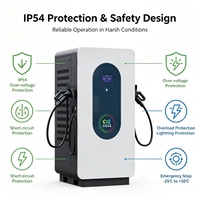 Chargeur DC EV intégré 400KW, double connecteur GBT CCS2 CCS1, écran tactile 7 pouces, IP54, station de charge rapide extérieure, OEM