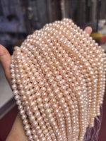 Perles d'eau douce naturelles de haute qualité de 8-9 mm, forme presque ronde, perles en vrac pour la fabrication de bijoux, collier, bracelet DIY