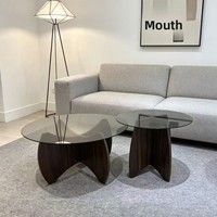 Table basse en verre trempé style luxe léger pour usage domestique, appartement compact, commerce transfrontalier, salon, extensible