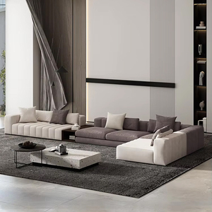 Set di Divani Minimalisti Moderni di Lusso Italiani per Soggiorno, Divano ad Angolo di Design di Alta Gamma in Velluto Personalizzabile - Product Image 4