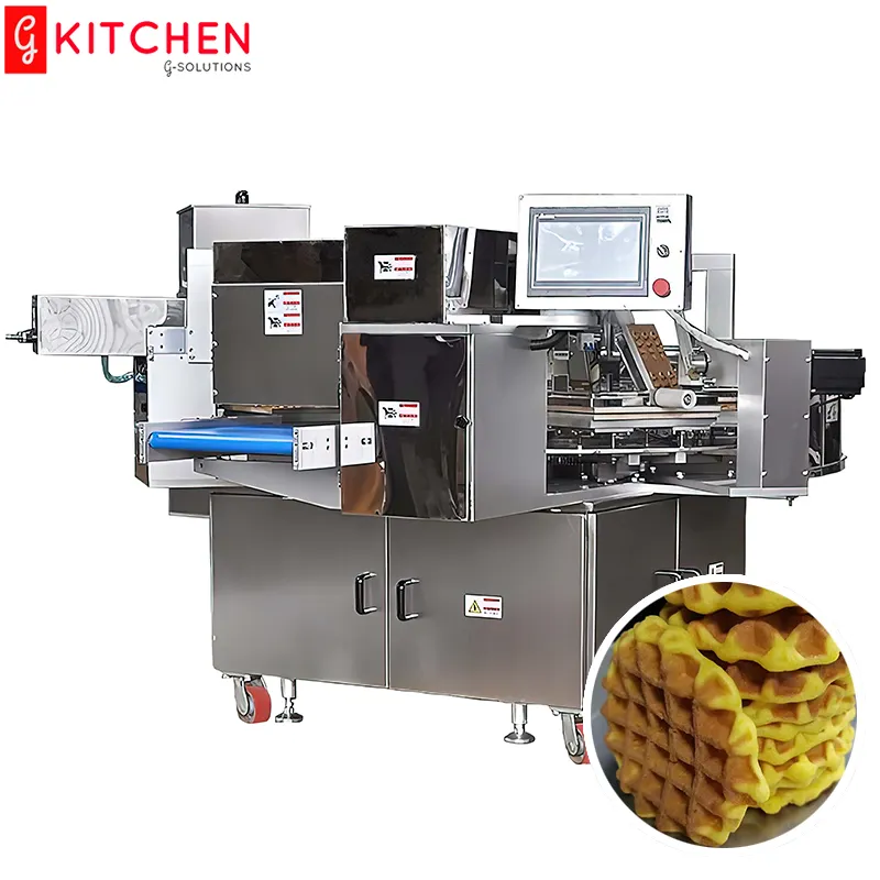 Hot Sell factory Fully automatic soft waffle snack production machine