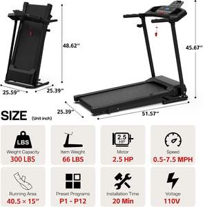<span class=keywords><strong>3</strong></span>合1家用折叠跑机带遥控静音电动便携式步行垫，无心率测试 - Product Image 6
