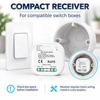 Kit d'interrupteur lumineux sans fil Kinetic, émetteur mural sans batterie avec mini-récepteur pour l'éclairage domestique