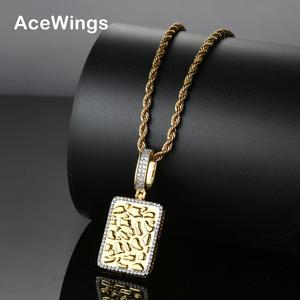 CN018 Collar con Colgante <span class=keywords><strong>de</strong></span> Latón Chapado en <span class=keywords><strong>Oro</strong></span> Estilo Hip Hop, con Micro Pavé <span class=keywords><strong>de</strong></span> Circonitas <span class=keywords><strong>y</strong></span> <span class=keywords><strong>Cadena</strong></span> <span class=keywords><strong>de</strong></span> Cuerda, <span class=keywords><strong>para</strong></span> <span class=keywords><strong>Hombre</strong></span> <span class=keywords><strong>y</strong></span> Mujer - Product Image 1