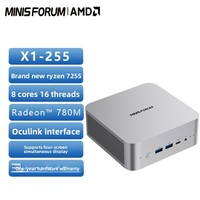 Minisforum X1-255 Octa Core AMD Ryzen High-Performance Mini PC AI Desktop with Radeon 780M and Win11 for Gaming Office Work