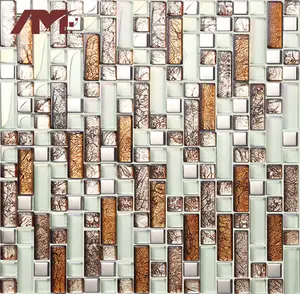 Trung Quốc Nhà máy giá rẻ nhà vệ sinh trang trí nội thất tường Retro pha lê gốm thủy tinh Gạch Mosaic 30x30cm