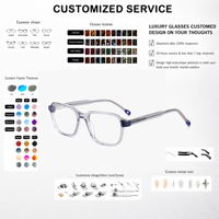 Personnalisation, style tendance, lunettes optiques en acétate pour enfants, montures de lunettes rectangulaires durables pour un usage quotidien, OEM/ODM