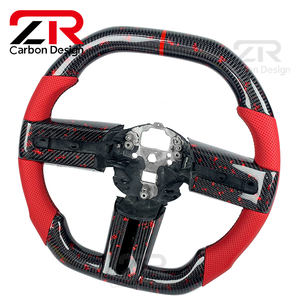 Volant de course sport en fibre de carbone personnalisé en cuir véritable pour <span class=keywords><strong>Ford</strong></span> <span class=keywords><strong>Mustang</strong></span> <span class=keywords><strong>GT</strong></span> <span class=keywords><strong>2006</strong></span> – Amélioration de l'intérieur de la voiture - Product Image 2