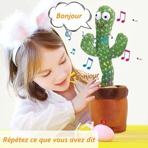 Cactus Danzante Giocattolo Elettronico di Peluche Morbido con Luci e Canto, Ripete Ciò che Dici, per Famiglie - Product Image 3