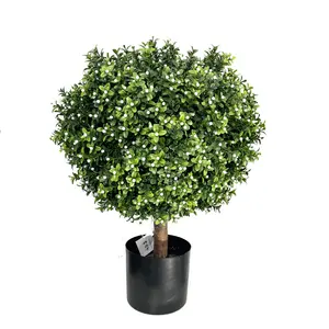 Pianta artificiale albero 24 pollici bosso topiaria plastica Bonsai falso interno esterno simulazione verde per la decorazione
