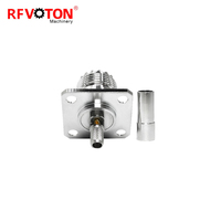 Connecteur RF UHF SO259 Femelle Jack 4 Trous Bride Carrée Sertissable Connecteur Coaxial RF pour Câble Coaxial RG58