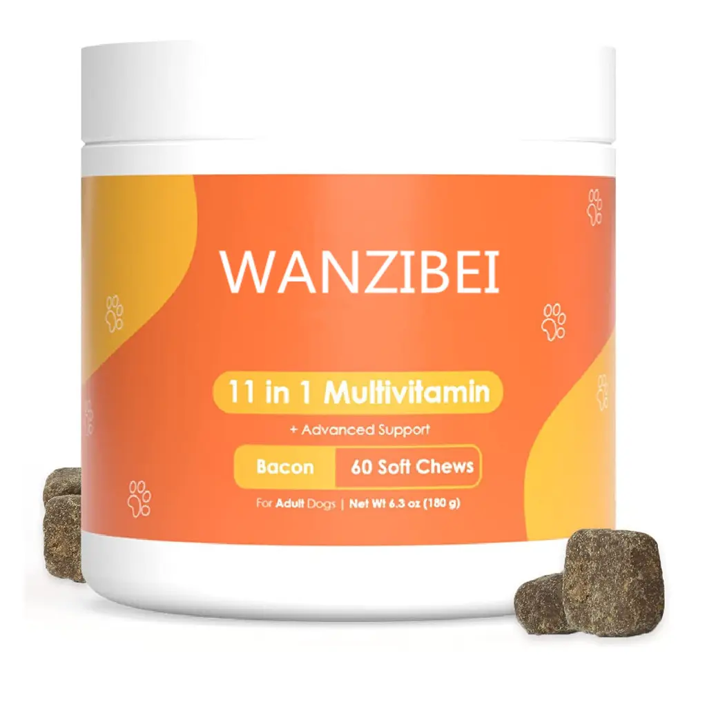 Wanzibei oem/oem cão multivitamina mastigar vitaminas multifuncional do animal de estimação e suplemento para cachorros