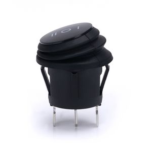 3 वे ऑन-ऑफ-ऑन 3 पिन राउंड हेड बोट स्विच अच्छी गुणवत्ता वाला 12v मिनी रॉकर स्विच वाटरप्रूफ राउंड रॉकर स्विच - Product Image 4