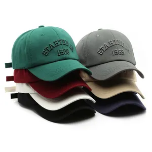 All'ingrosso Logo di ricamo personalizzato di alta qualità 6 pannelli regolari cappelli di papà Pre-curvo berretto da Baseball personalizzato in cotone