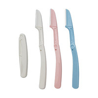 Couteau de sécurité pliable en acier inoxydable pour le façonnage des sourcils pour femmes, outil de beauté anti-coupure avec design pliable et kit de démarrage