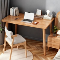 Bureau moderne minimaliste en bois massif pour logement locatif, bureau rectangulaire pour ordinateur et écriture, idéal pour chambre, bureau à domicile et salle d'étude