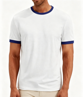T-shirts personnalisés pour hommes, manches courtes, polyester et coton, t-shirts de sport imprimés, col rond, chemise décontractée, t-shirts contrastés pour hommes