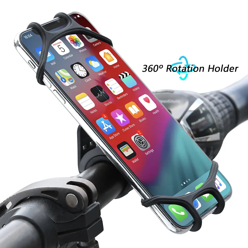 FLOVEME-soporte Flexible personalizado para teléfono móvil, soporte para bicicleta de silicona con rotación de 360 grados, 1 muestra