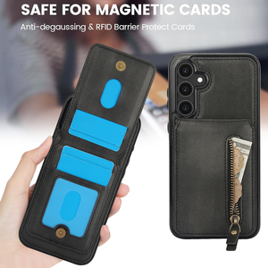 Funda desmontable <span class=keywords><strong>2</strong></span> en 1 con tarjetero para <span class=keywords><strong>Samsung</strong></span> A15 A55 A72 5G, funda magnética inalámbrica de cuero para teléfono móvil - Product Image 3